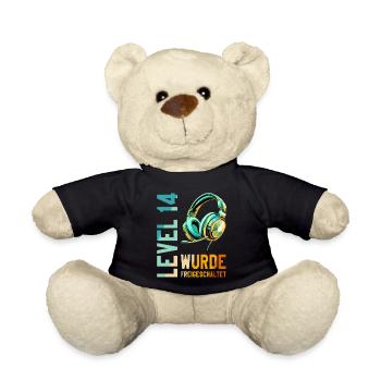 14e anniversaire Garçon Fille Adolescent Niveau 14 - Nounours - noir - Devant