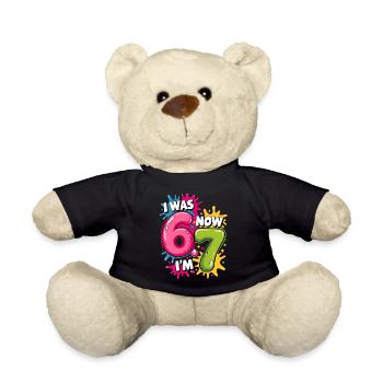 Ich war 6 Jetzt bin ich 7 Geburtstag 67 Meme 7 Jahre alte Kinder - Teddy - Schwarz - Vorne