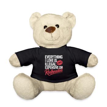 Everything I Love Is Illegal Expensive Rothaarig - Teddy - Schwarz - Vorne