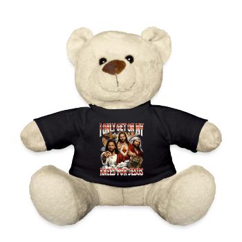 Pâques à genoux pour la foi chrétienne de Jésus - Nounours - noir - Devant