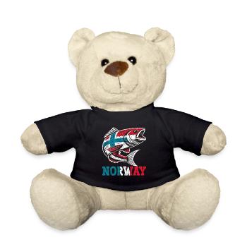 Norway Fischer Fish Angeln Angler Norwegen - Teddy - Schwarz - Vorne