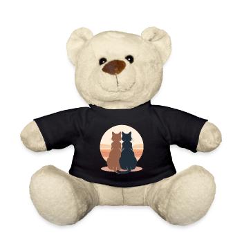 Zwei Katzen am Sonnenuntergang - Teddy - Schwarz - Vorne