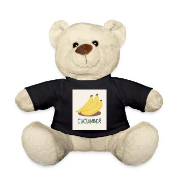 Cucumber Banana – Funny Pun Design - Teddy Bear - black - Front