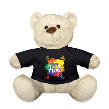 Happy Holi Holiday Indian Hindu Holi Festival - Teddy Bear - black - Front