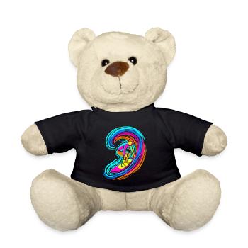 SURFER WAVE - Teddy Bear - black - Front