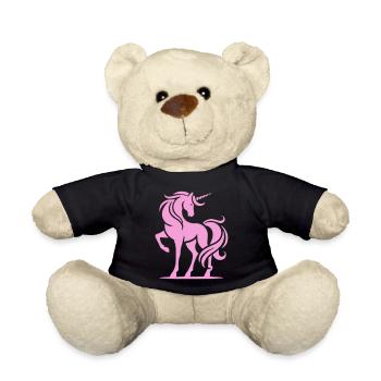 Silhouette de licorne rose - Nounours - noir - Devant