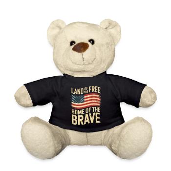 Terre de la Liberté - Drapeau vintage des États-Unis - Nounours - noir - Devant