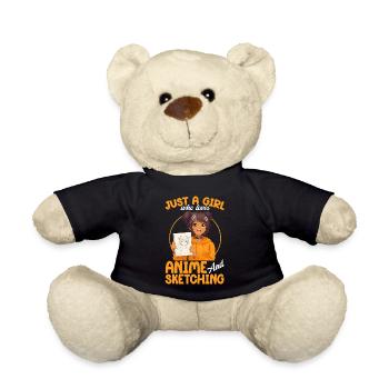 Nur Ein Mädchen, Das Anime Liebt Und Afro Zeichnet - Teddy - Schwarz - Vorne