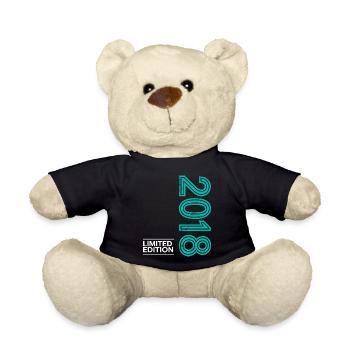 8th Birthday Boy 2018 Gift Decoration - Teddy Bear - black - Front
