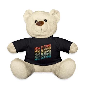 New Zealand Retro Vintage New Zealander NZ - Teddy Bear - black - Front