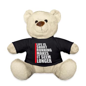 Life Is Short Running Makes It Seem Longer Lustig  - Teddy - Schwarz - Vorne