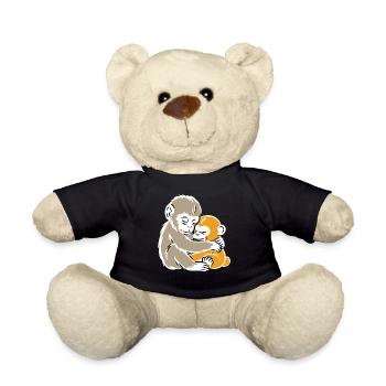 Monkey Hug Duo Illustration - Teddy - Schwarz - Vorne