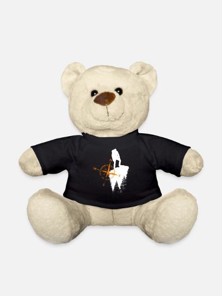 Wanderer motif with a compa - Teddy Bear - black