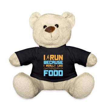 Courir Je cours J’aime la nourriture Marathon - Nounours - noir - Devant