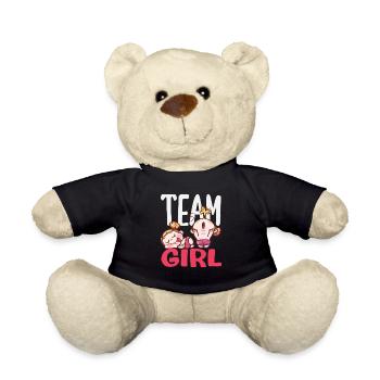 Team Mädchen Gender Reveal Party Pink - Teddy - Schwarz - Vorne