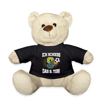 Ich Schiess 9. Tor Lustig 9. Geburtstag Fußball - Teddy - Schwarz - Vorne