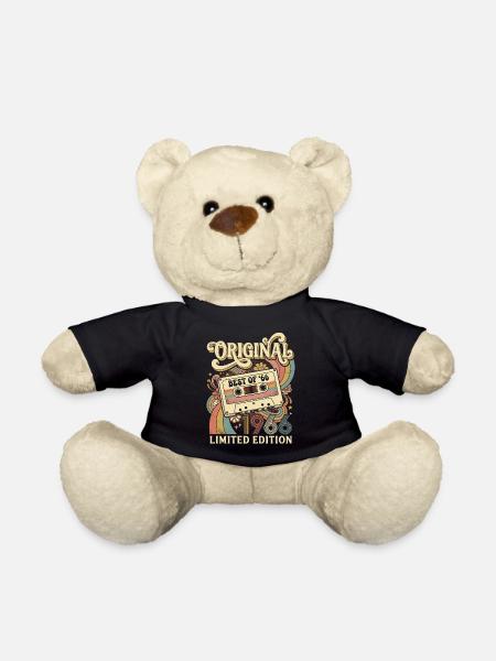Groovy 1966 Vintage Cassette 60th Birthday - Teddy Bear - black