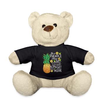 Be A Pineapple Stand Tall Wear A Crown Quote Art - Teddy - Schwarz - Vorne