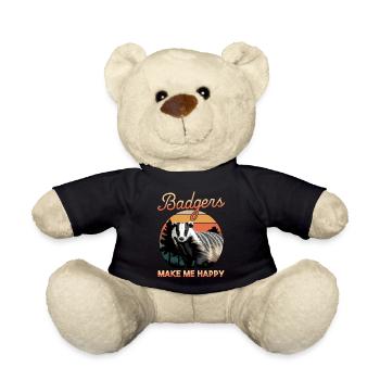 Funny Animal Badger - Teddy - Schwarz - Vorne