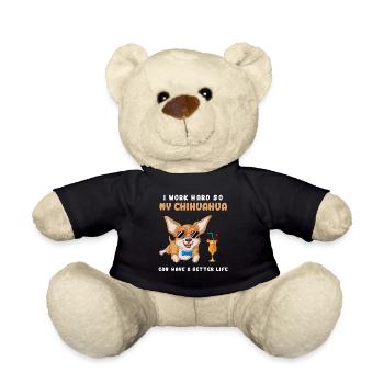Je travaille dur pour mon t-shirt Chihuahua - Nounours - noir - Devant