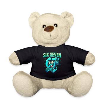 Six Seven Gamer Mascot Italian Brainrot Gaming - Teddy Bear - black - Front