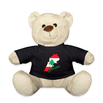 Karte mit Libanon-Flagge, ich liebe Libanon - Teddy - Schwarz - Vorne