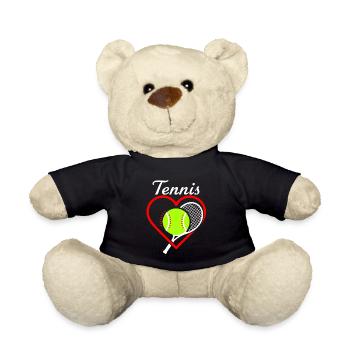 Tennis Herz Schläger - Teddy - Schwarz - Vorne
