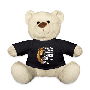 Lion of Strength through Christ - Teddy Bear - black - Front