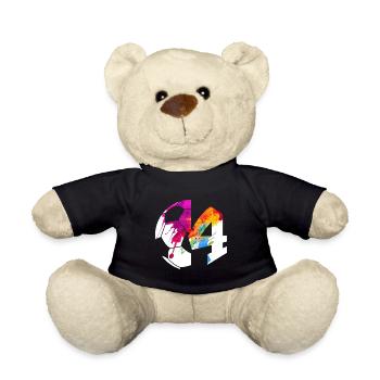 NR. 4 FUßBALLER NUMMER 4 FUßBALL 4. GEBURTSTAG - Teddy - Schwarz - Vorne