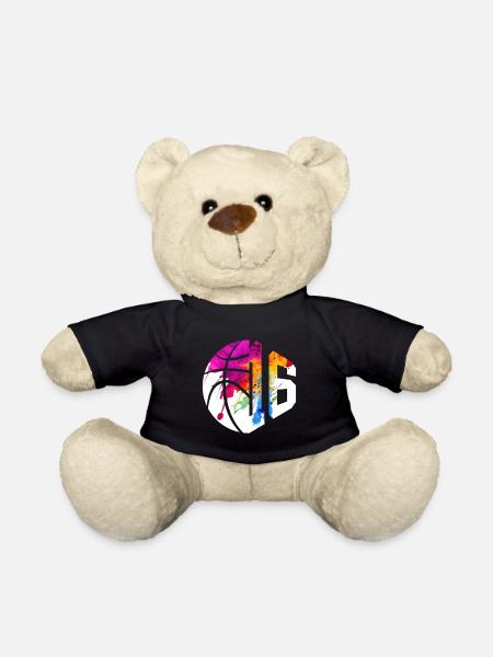 NR. 16 NUMMER 16 BASKETBALL 16. GEBURTSTAG - Teddy - Schwarz
