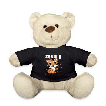 Ich bin 1 - Süßes Tiger zum 1. Geburtstag - Teddy - Schwarz - Vorne