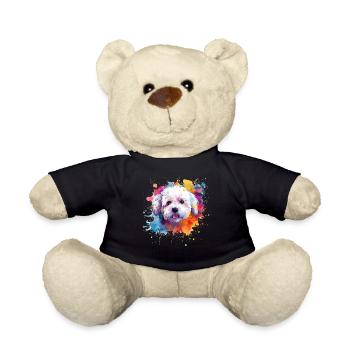 Splash Art Bichon Fris Dog Colorful - Teddy - Schwarz - Vorne
