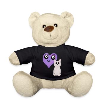  Katze Herzchen Haustiere Katzen - Teddy - Schwarz - Vorne