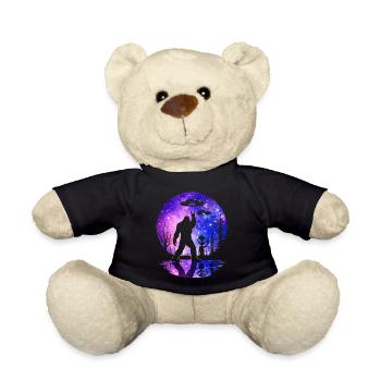 Bigfoot Alien Rock sur la Lune Shield Sasquatch Yeti - Nounours - noir - Devant