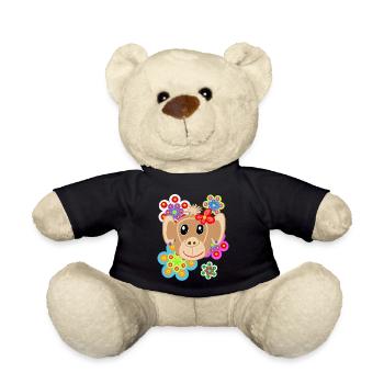 Fleurs d’été Vintage Vintage de Singe Rétro Singe - Nounours - noir - Devant
