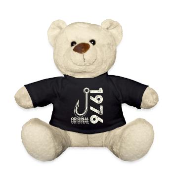 50th Birthday Gift Angler Fishing Man 1976 - Teddy Bear - black - Front