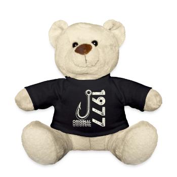 49th Birthday Gift Angler Fishing Man 1977 - Teddy Bear - black - Front