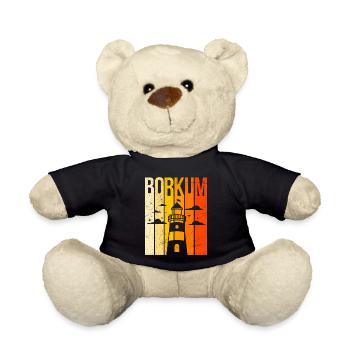 Borkumer Insel BORKUM Nordsee Urlaub Lustig - Teddy - Schwarz - Vorne