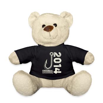 12th Birthday Gift Angler Fishing Man 2014 - Teddy Bear - black - Front
