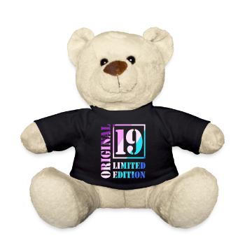 19th Birthday Boy Girl Teenager Original 19 - Teddy Bear - black - Front