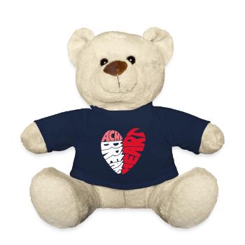 Cœur brisé douloureux - Faute de frappe de cœur brisé - Nounours - bleu marine - Devant