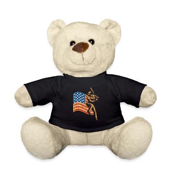 Joueur de baseball Waffle USA Drapeau - Nounours - noir - Devant