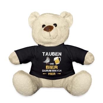 Taubenzüchter Taube Taubenzucht Spruch Brieftaube - Teddy - Schwarz - Vorne