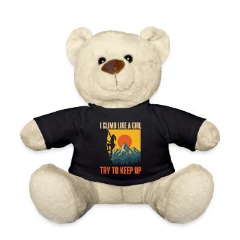 I Climb Like A Girl Climbing Mountains Shirt - Teddy Bear - black - Front