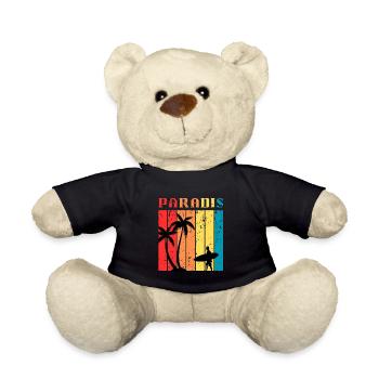 Paradise Surf été | Surf & Beach Retro Vintage - Nounours - noir - Devant