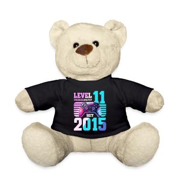 11. Geburtstag Gaming Gamer - Teddy - Schwarz - Vorne