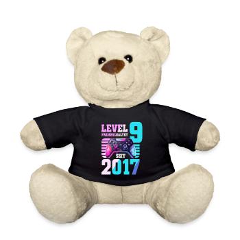9. Geburtstag Junge Mädchen 2017 Gaming Level 9 - Teddy - Schwarz - Vorne