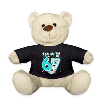 I was 6 Now Im 7 Birthday Shirt Kids 7 Birthday - Teddy Bear - black - Front