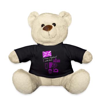 EXANGLIA (Lila + Weißer Text) - Teddy - Schwarz - Vorne