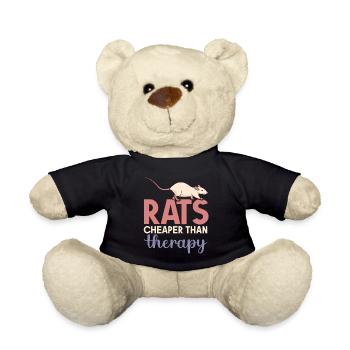 Rat, house rat, rat owner, rat lover - Teddy Bear - black - Front